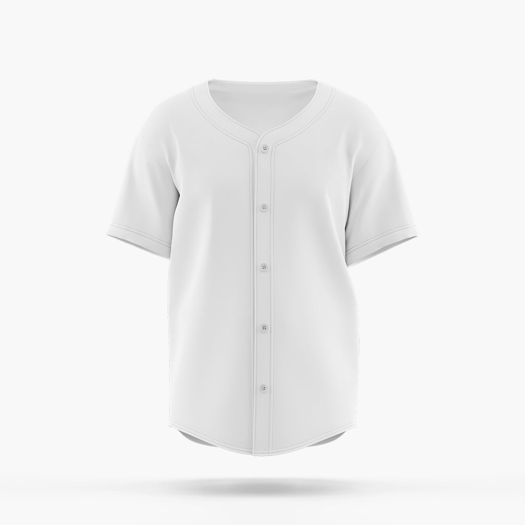 Full White Short Sleeves Baseball Jersey