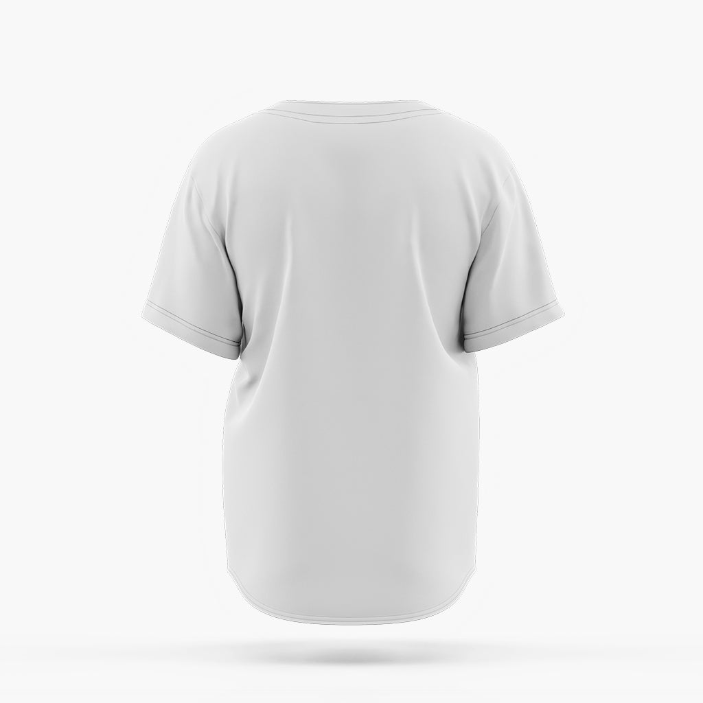 Full White Short Sleeves Baseball Jersey