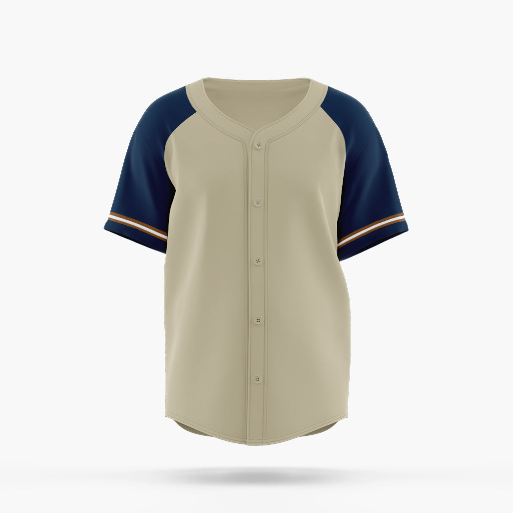 Beige Jersey with Dark Blue Short Sleeves