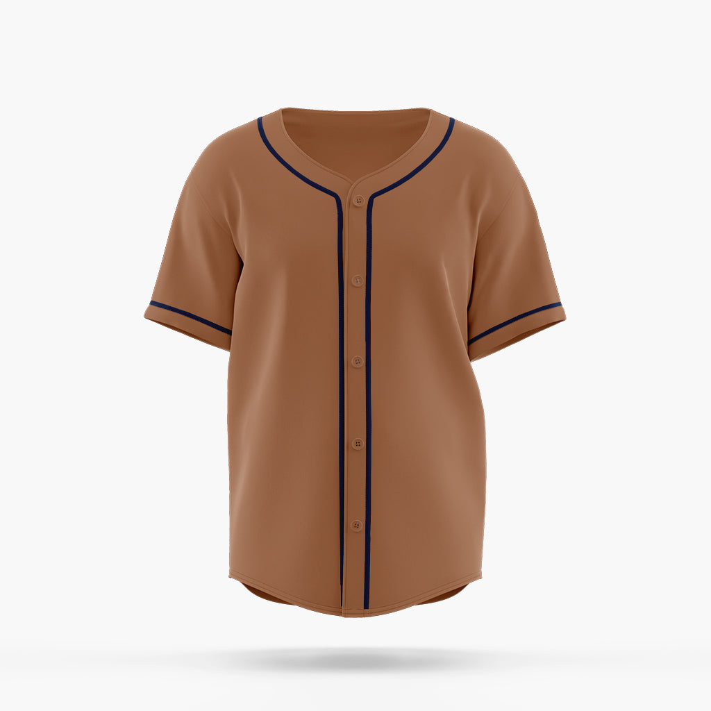 Ginger Colored Short Sleeves Jersey with Blue Line