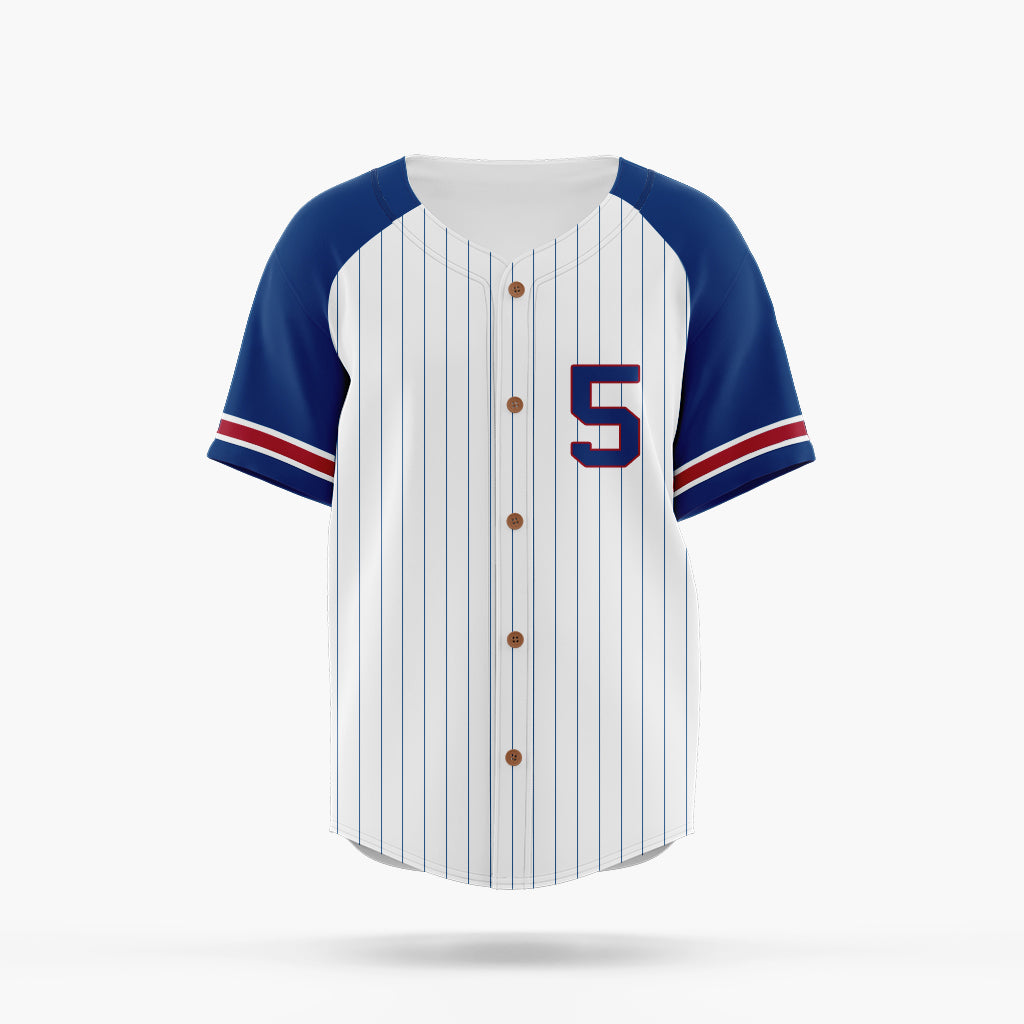 Blue Sleeves Stripe Jersey with Number 5