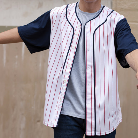 Dark Blue Sleeves Stripe Jersey